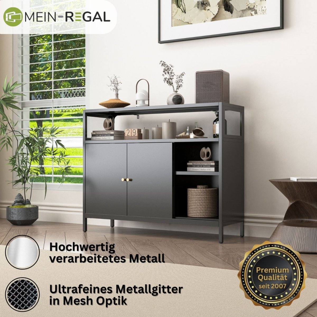 Mein - Regal Sideboard Mesh mit Schiebetüren - Mein - Regal.de