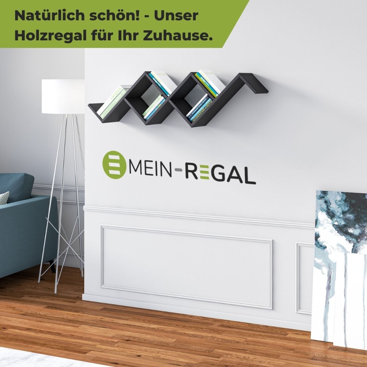Mein - Regal Wandregal CAROTI aus Holz MDF, bis zu 6 Fächer - Mein - Regal.de