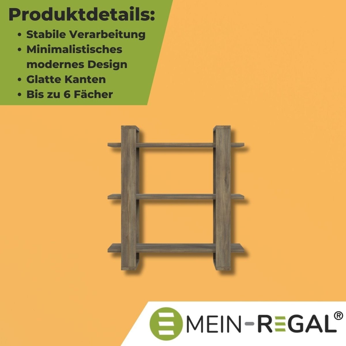 Mein - Regal Wandregal DUOMO aus Holz MDF, bis zu 3 Fächer - Mein - Regal.de