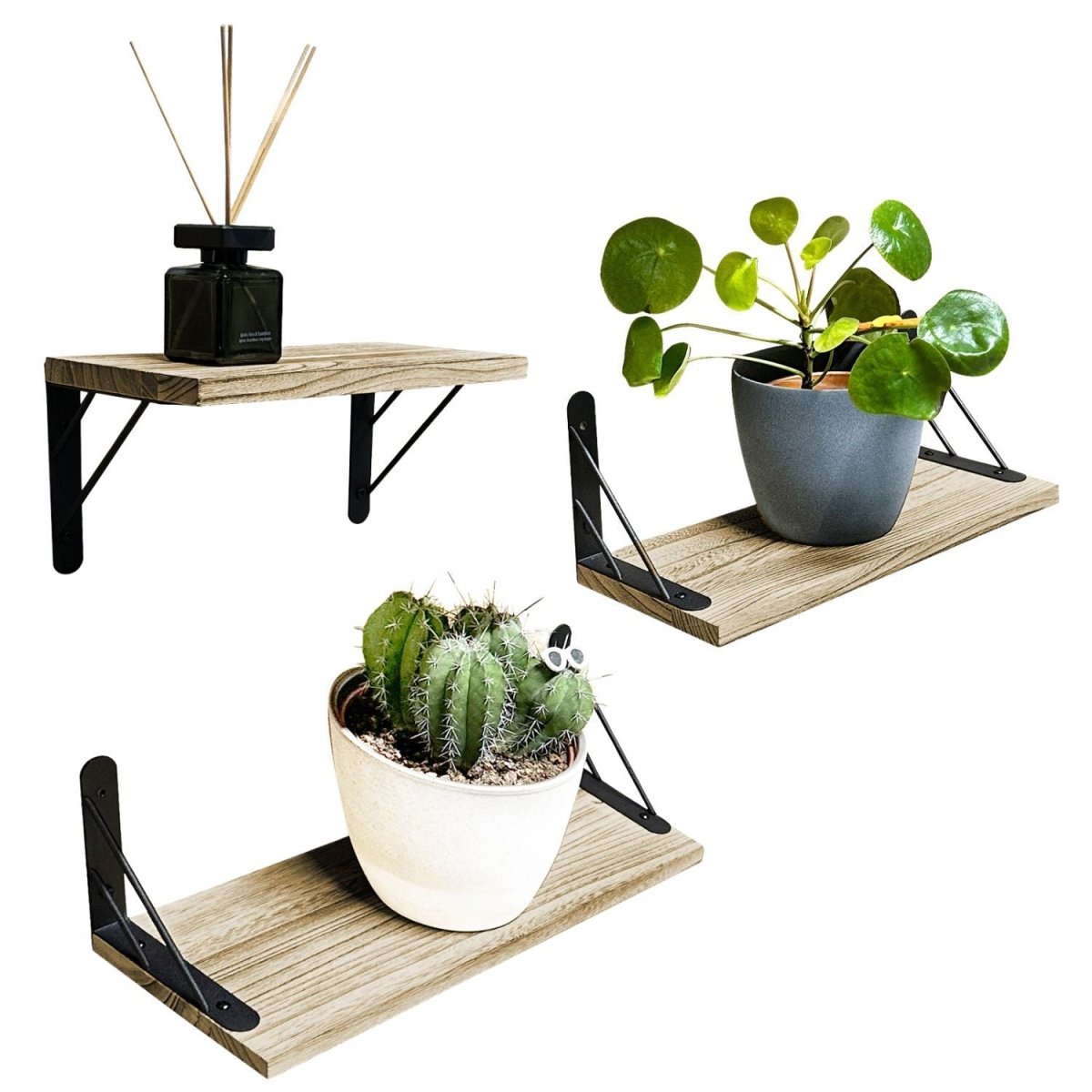 Mein - Regal Wandregal Sam Set 3 Stk. aus Holz, 3 verschiedene Größen - Mein - Regal.de