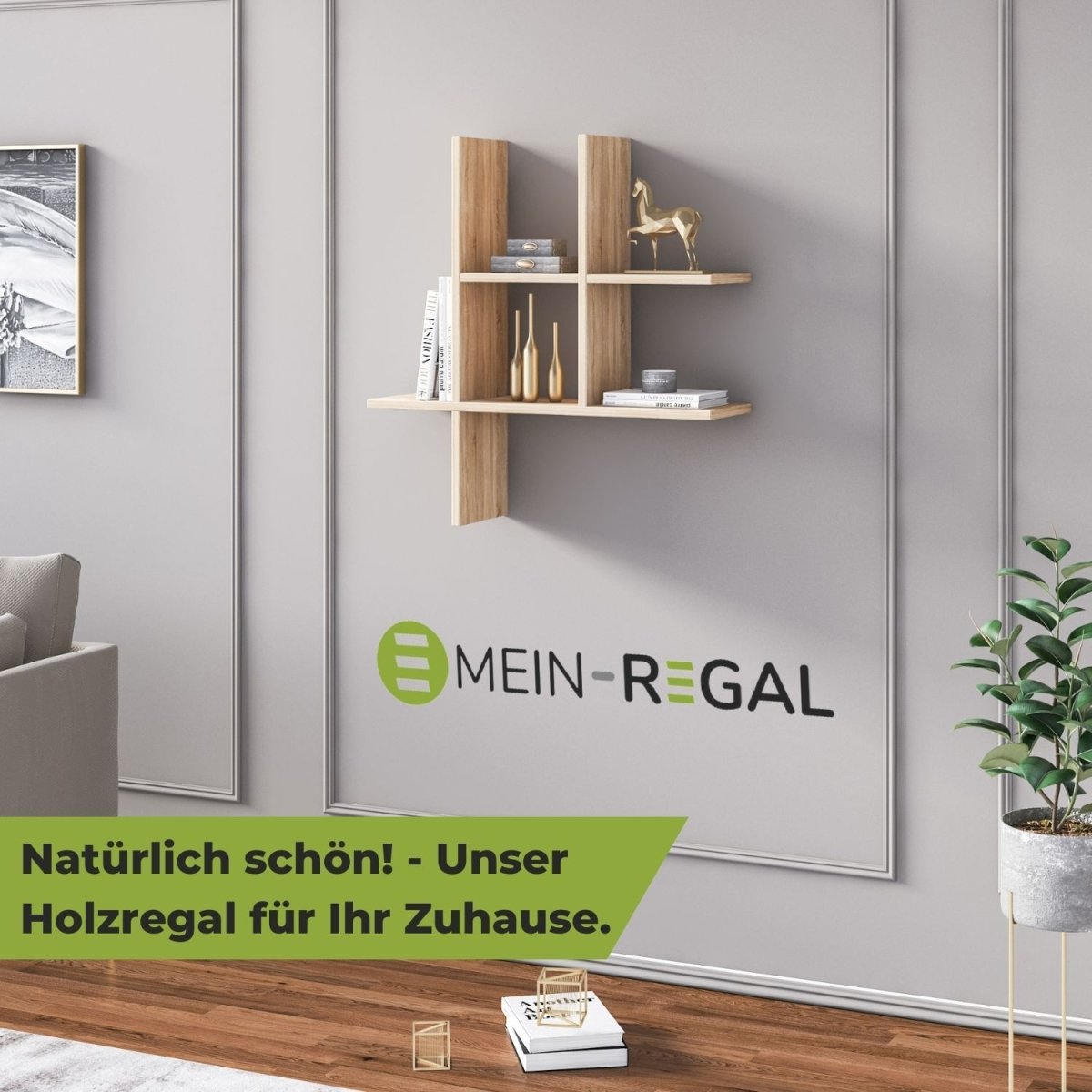 Mein - Regal Wandregal VALLE aus Holz MDF, bis zu 5 Fächer - Mein - Regal.de